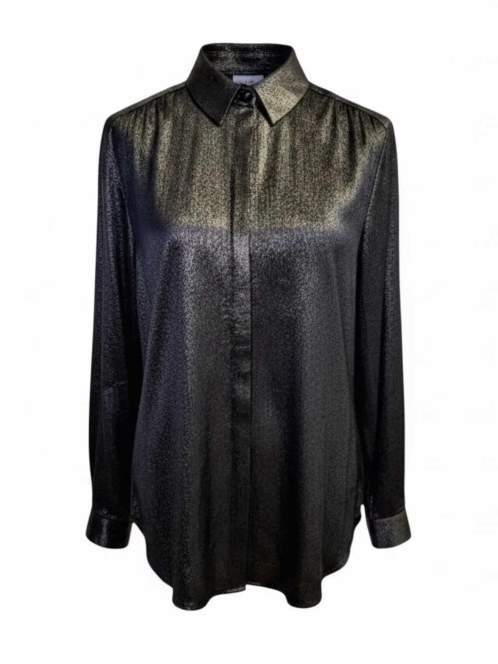 Chico’s Iridescent Sheen Button-Front Blouse – Women’s Size 0